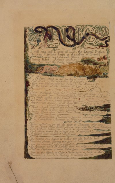 Plate 3 from The Song of Los, copy B, in the collection of the Library of Congress by William Blake